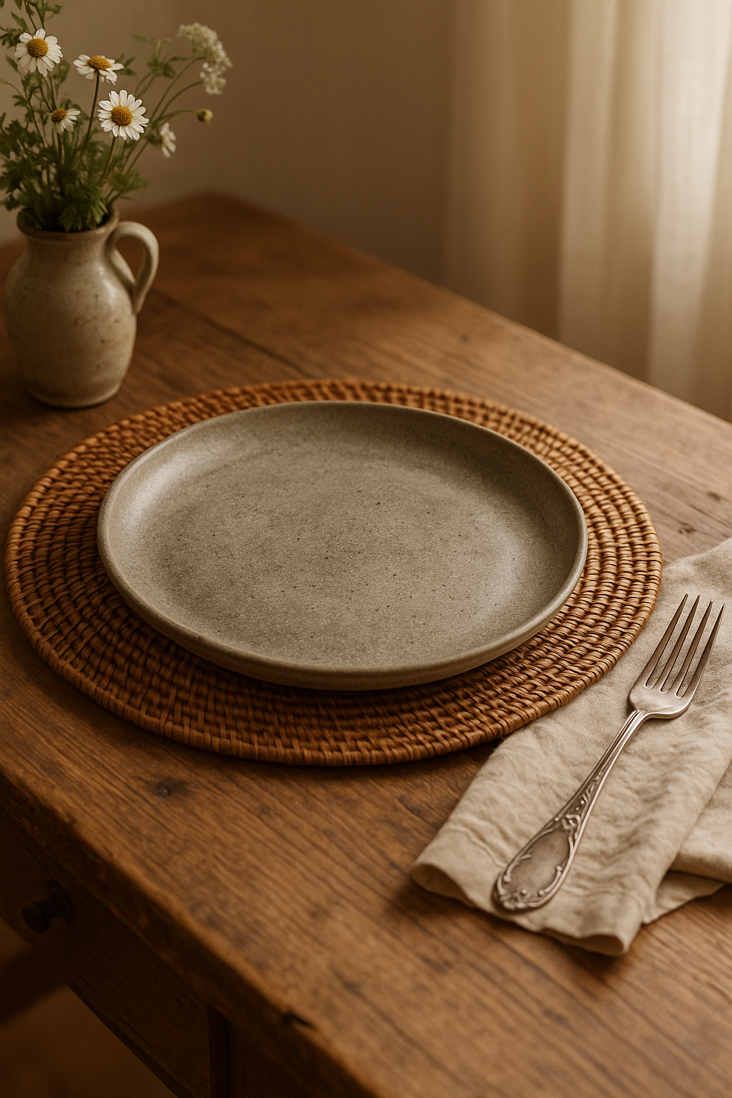 Assiettes plates acier inoxydable style industriel vintage