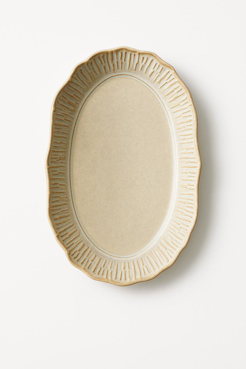 Assiettes plates ceramique relief retro style restaurant