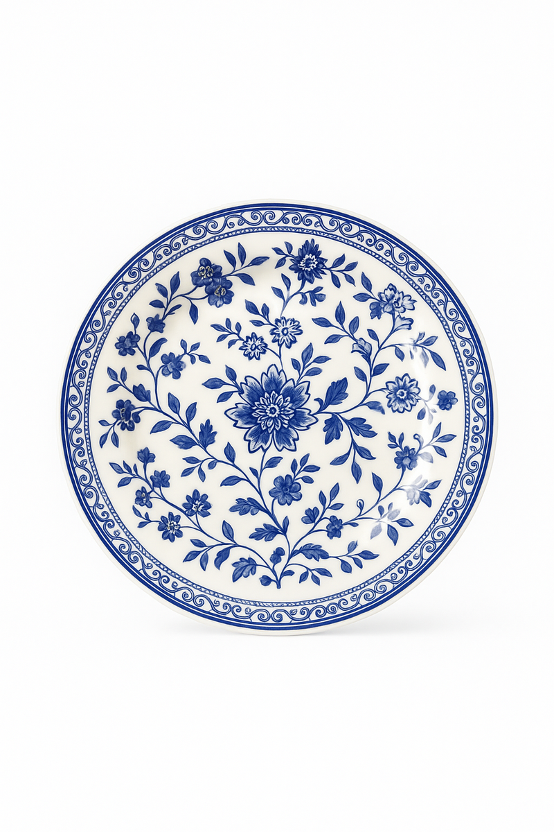 Assiettes poisson porcelaine jingdezhen motif floral chinois