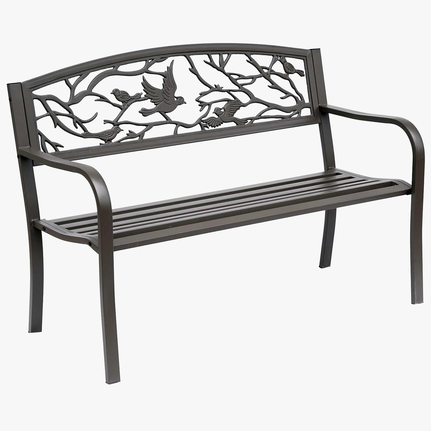 banc de jardin marron avec dossier animal design élégant et confortable