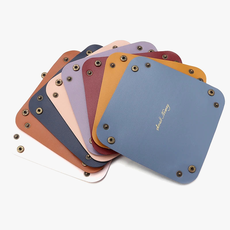 boîte de rangement en cuir pliable pour bijoux et accessoires
