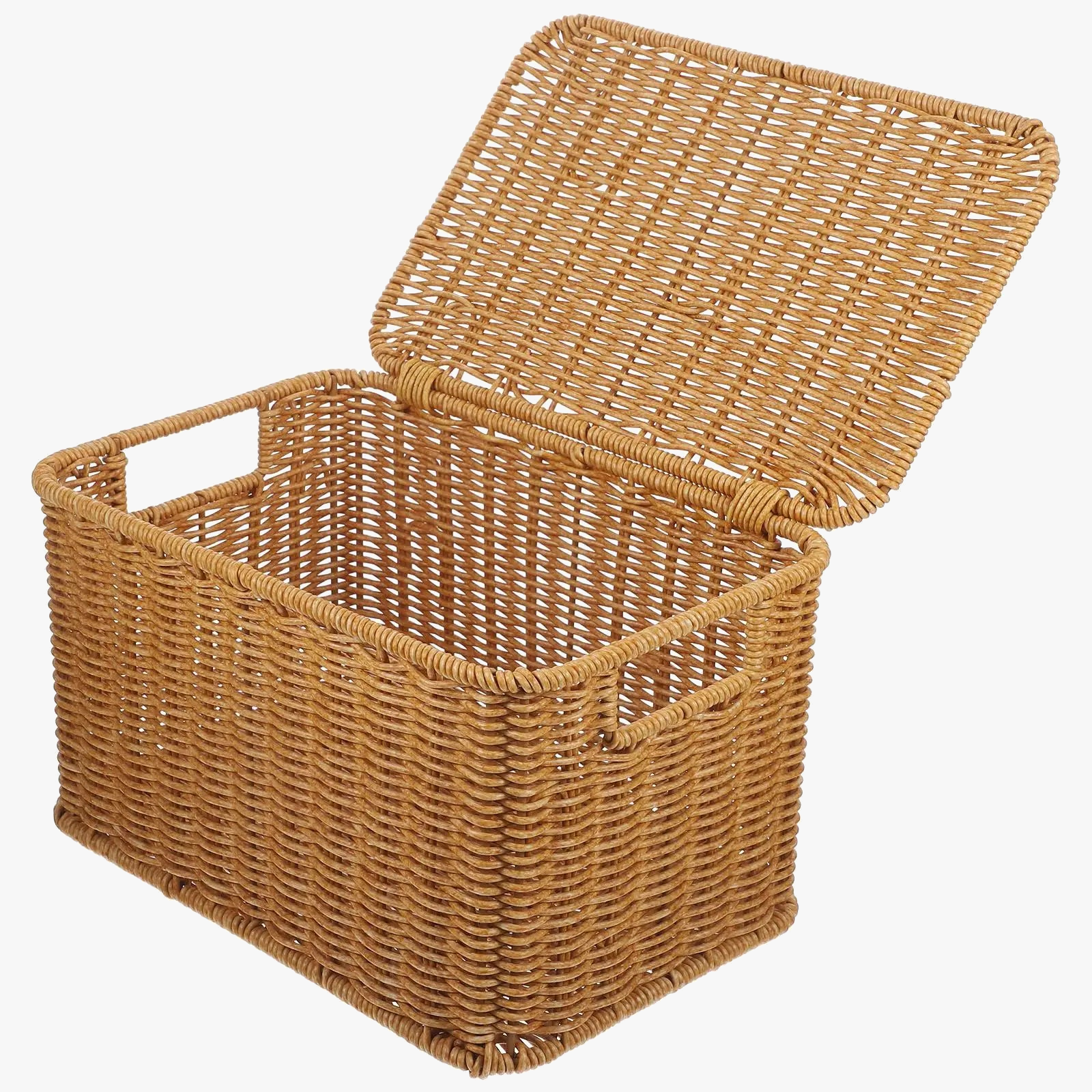 boîte de rangement tissée pour vêtements avec couvercles