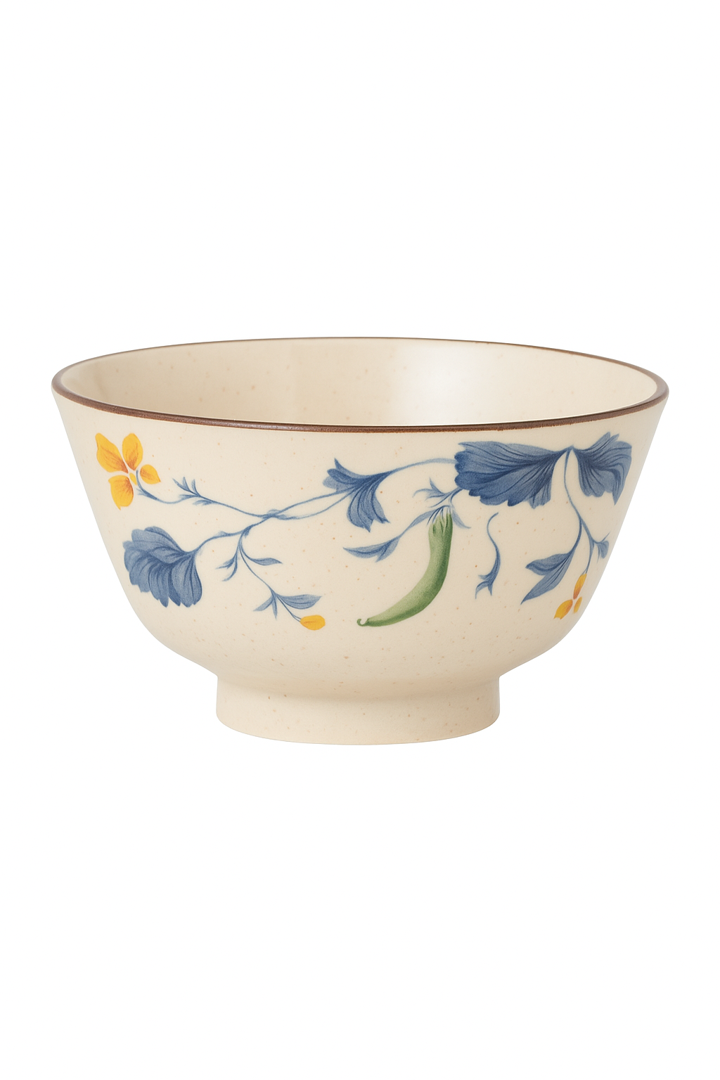 Bol ceramique style retro chinois motifs floraux
