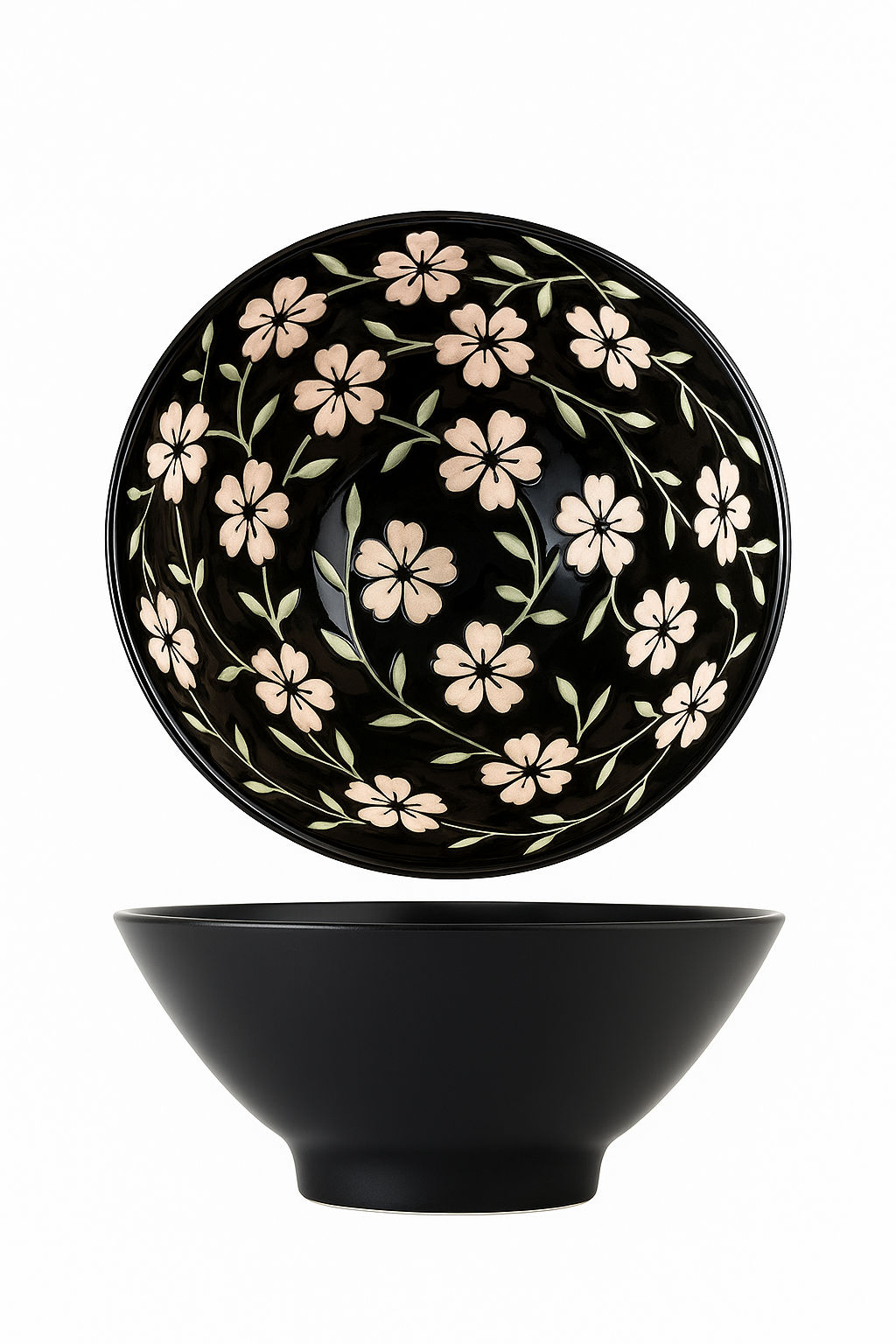 Bol ramen japonais céramique motif floral 12l