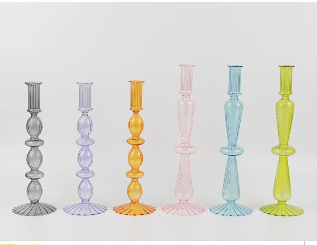 bougeoir en verre multicouche pour décoration de table