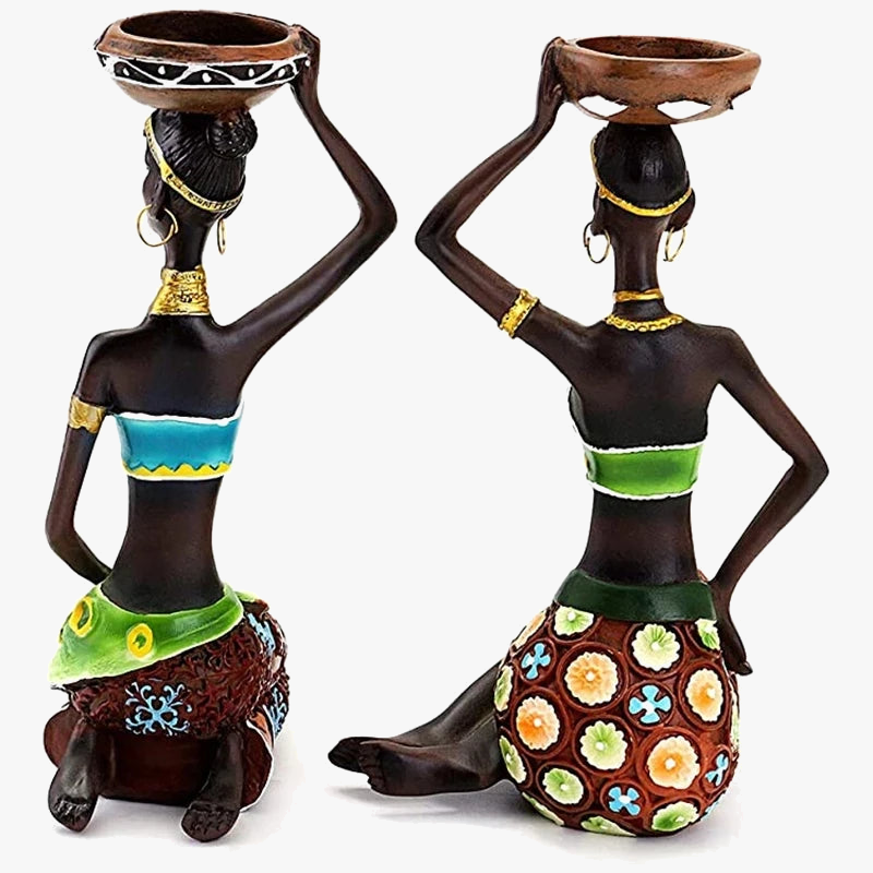 bougeoirs africains décoratifs pour table et bureau vintage
