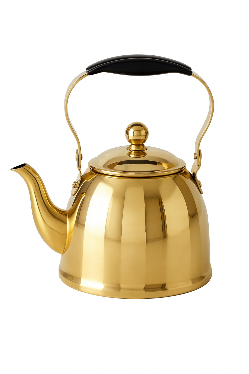 Bouilloire inox motif fleur infuseur amovible poignée isolante