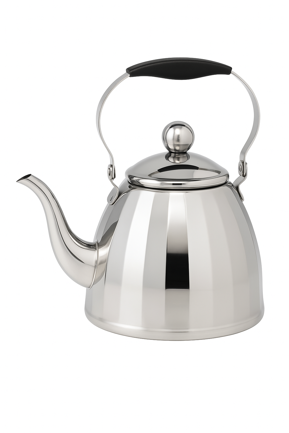 Bouilloire inox motif fleur infuseur amovible poignée isolante