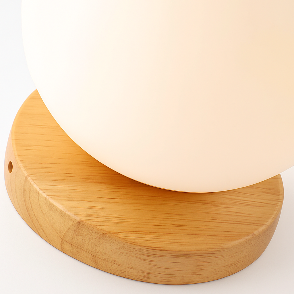 Boule de verre blanc plafond moderne à LEDs lampe salon piédestal en bois suspendus plafonniers éclairage à la maison décor luminaires de cuisine - vue 7 sur 7