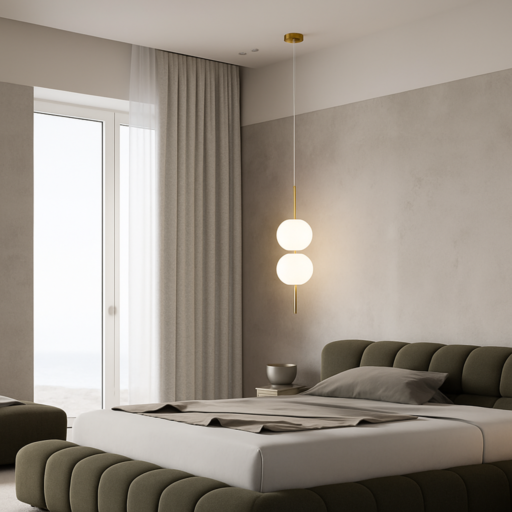 Boule de verre suspension pour chambre chevet lampe suspendue lustres de plafond éclairage moderne décoration entrée Luminaire Led - vue 5 sur 10