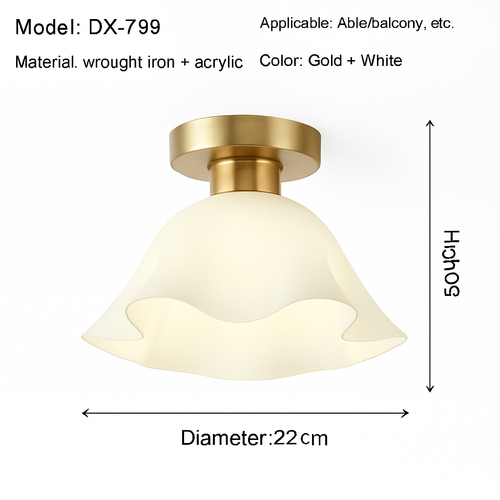 Céramique verre Led couloir plafonnier pour allée couloir vestiaire balcon nordique E27 acrylique lustre reste luminaires - vue 13 sur 23