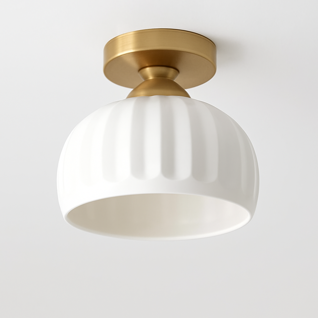 Céramique verre Led couloir plafonnier pour allée couloir vestiaire balcon nordique E27 acrylique lustre reste luminaires - vue 9 sur 23