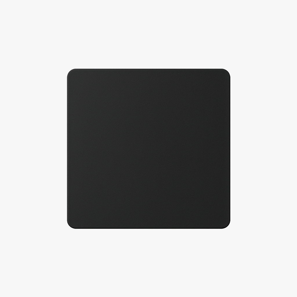 Cache prise plate en acier noir mat bords arrondis