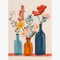 cadre peinture par numéros vase romantique en kit décoratif