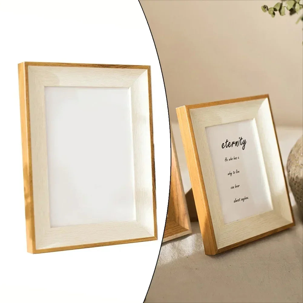 cadre photo en résine avec support en bois décoratif
