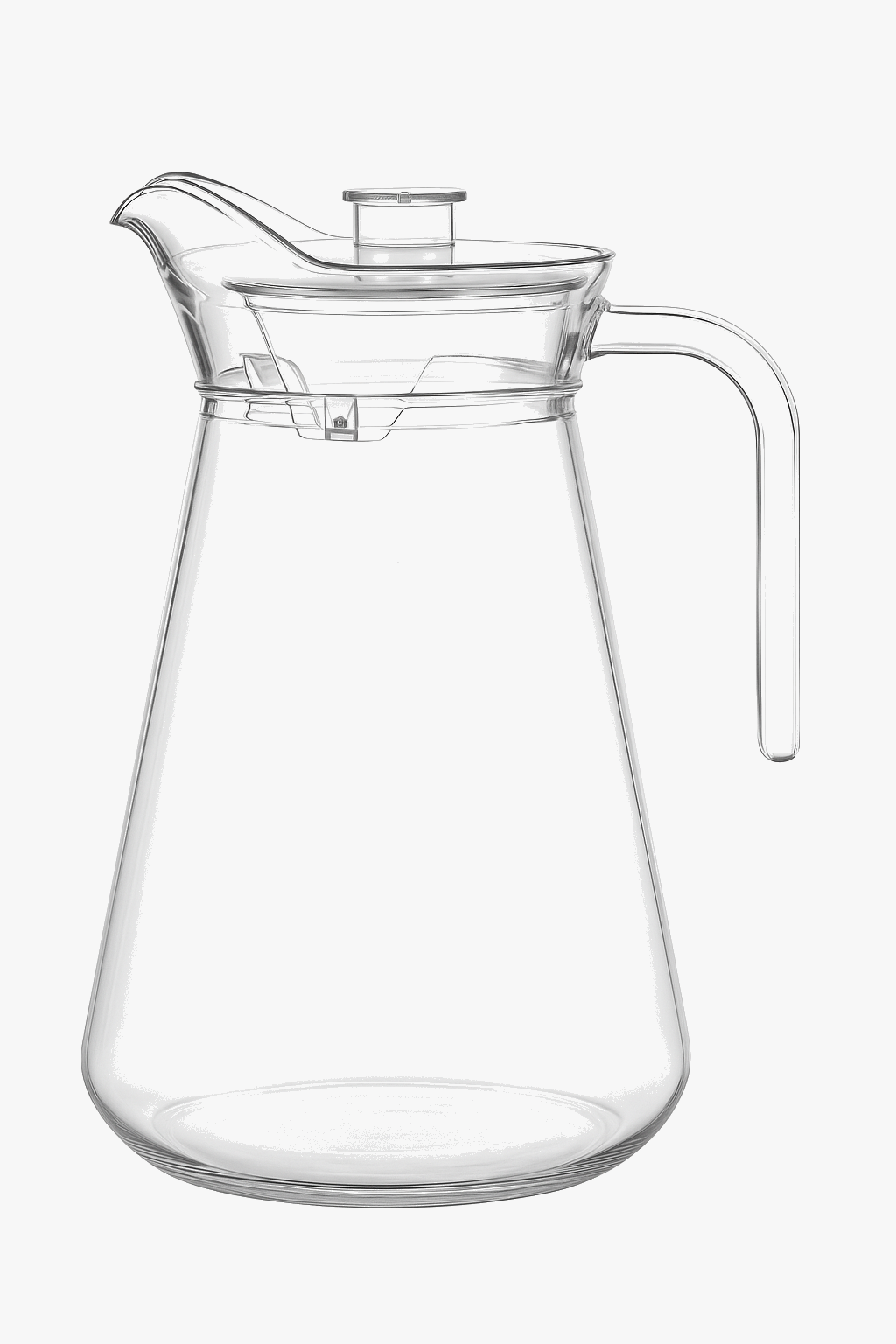 Carafe acrylique grande capacite resistante chaleur avec couvercle