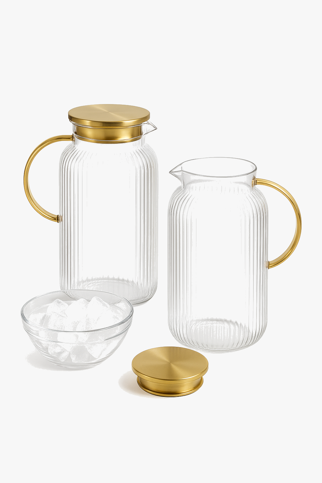 Carafe en verre avec couvercle pour boissons fraîches