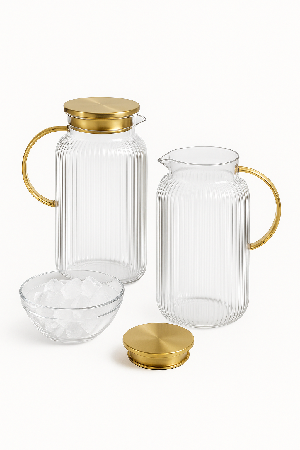 Carafe en verre avec couvercle pour boissons fraîches