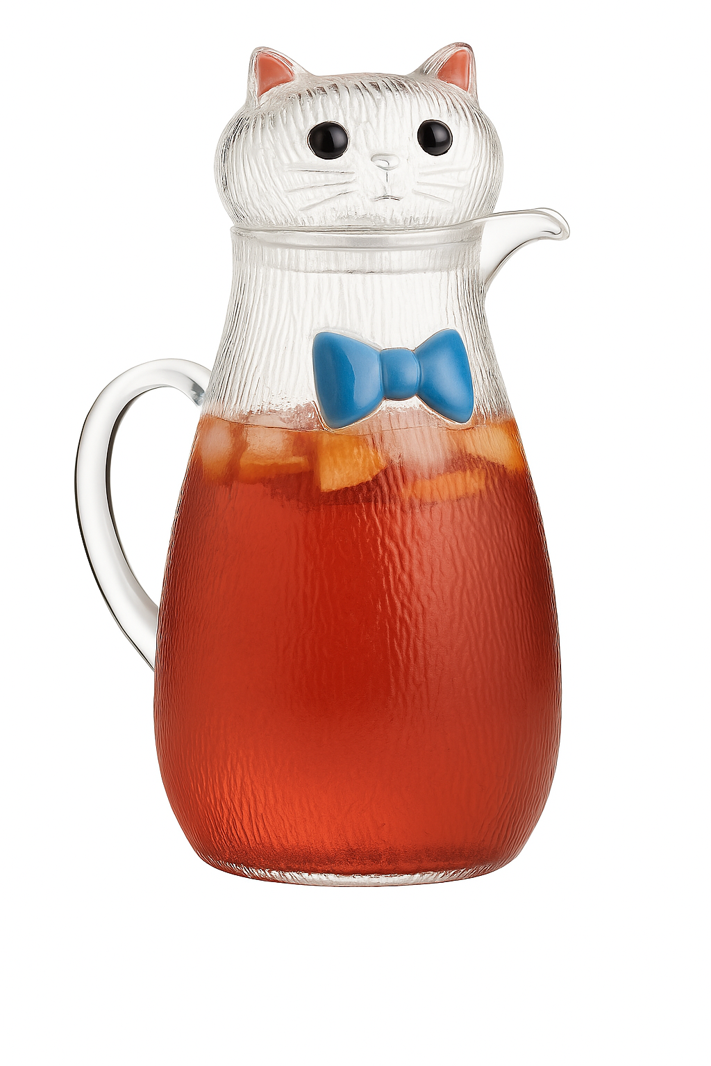 carafe en verre résistant motif chat style ludique