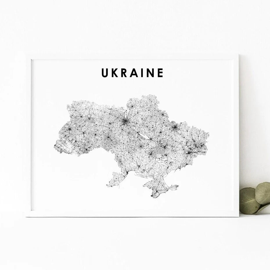 cartes minimalistes des villes d ukraine pour décoration intérieure