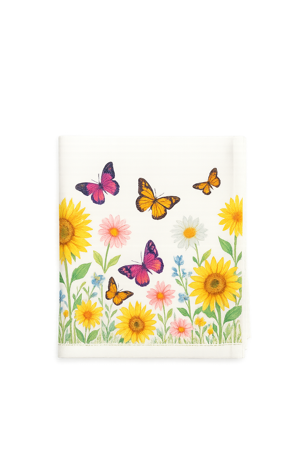 Nappe tournesols papillons style champetre lavable