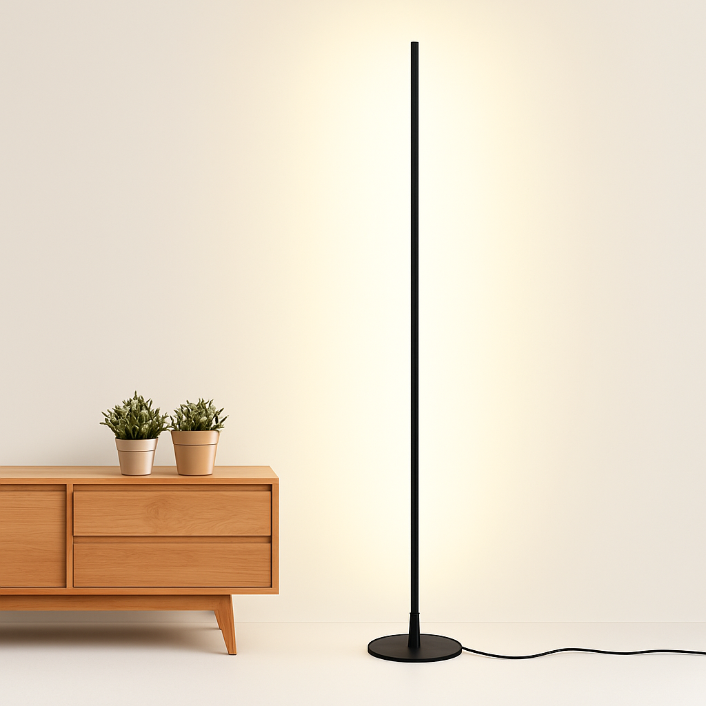 Colonne lampadaire LED lampe sur pied moderne lampadaires simples pour salon Foyer à côté de la lampe 18W luminaire de sol à intensité variable - vue 3 sur 6