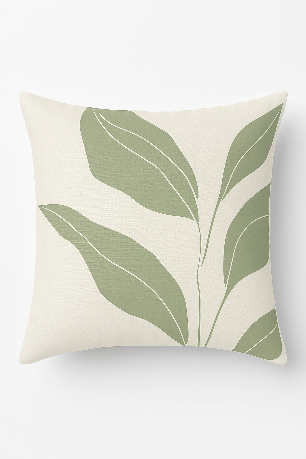 coussin à motif végétal vert pour un décor naturel et confortable