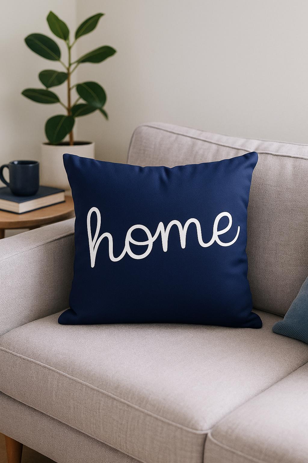 coussin bleu marine géométrique pour un style moderne