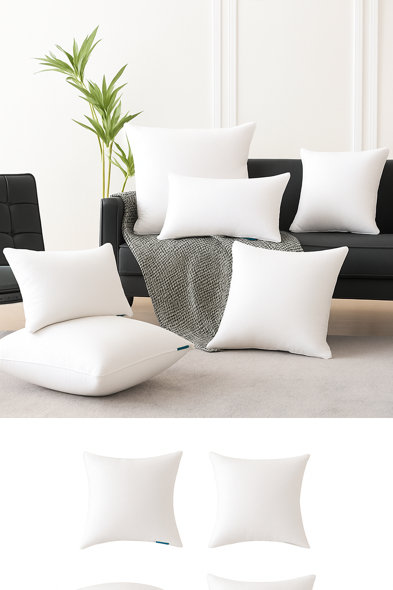 coussin décoratif blanc moelleux 50x50cm 45x45cm 30x50cm