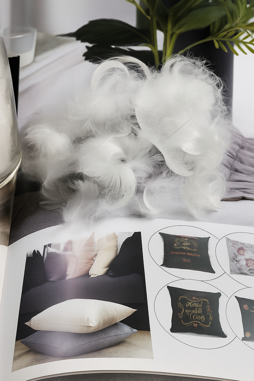 coussin décoratif en duvet d'oie en coton doux - vue 4 sur 7