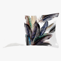 coussin décoratif rectangle motif plumes 30x50 cm