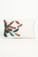 coussin décoratif rectangulaire motif plumes 30 x 50 cm