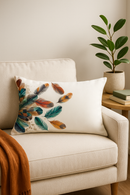 coussin décoratif rectangulaire motif plumes 30 x 50 cm
