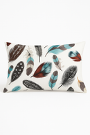 coussin décoratif rectangulaire motif plumes 30 x 50 cm