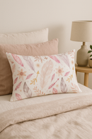 coussin décoratif rectangulaire motif plumes 30 x 50 cm