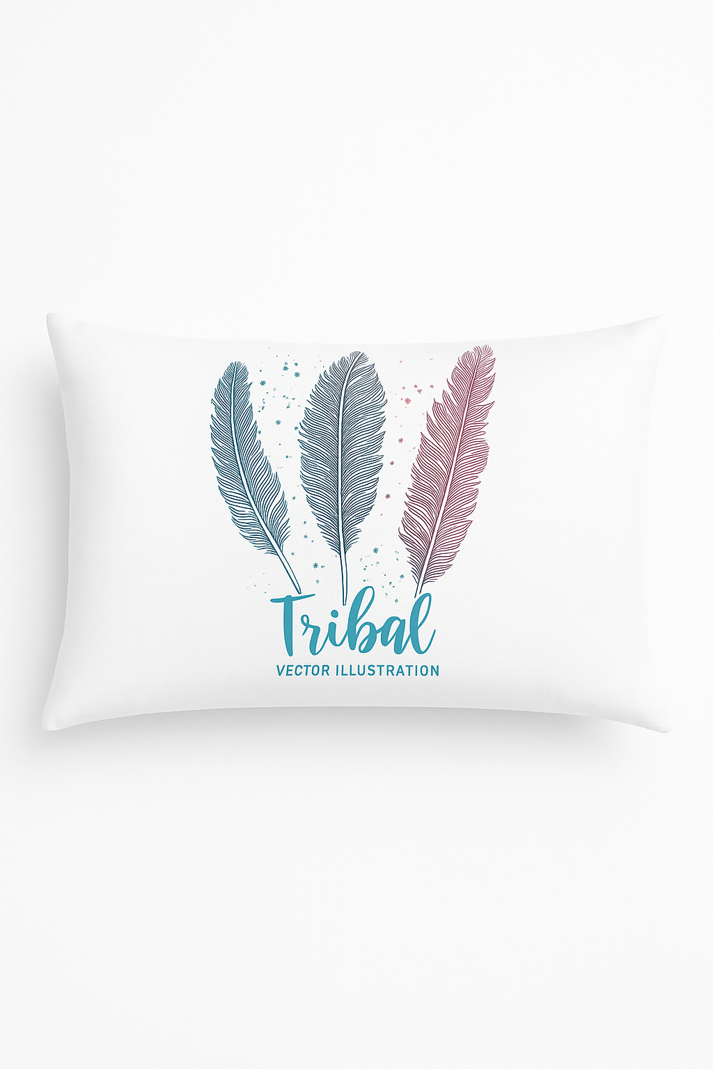 coussin décoratif rectangulaire motif plumes 30 x 50 cm