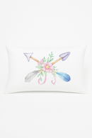 coussin décoratif rectangulaire motif plumes 30x50 cm