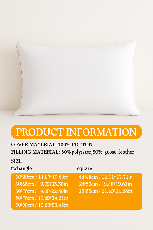 coussin en duvet d'oie hypoallergénique pour un confort optimal - vue 6 sur 8