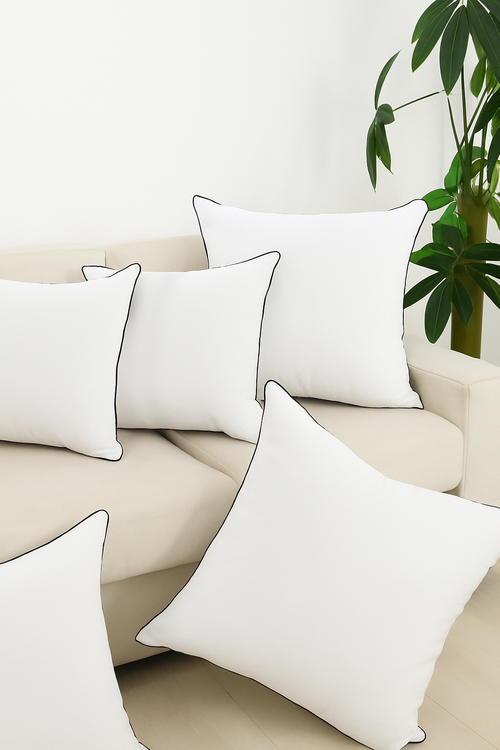 coussin en tissu brossé gaufré 45x45 et 35x55 cm garnissage coton PP - vue 3 sur 4