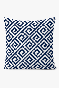 coussin géométrique bleu marine pour canapé ou décoration