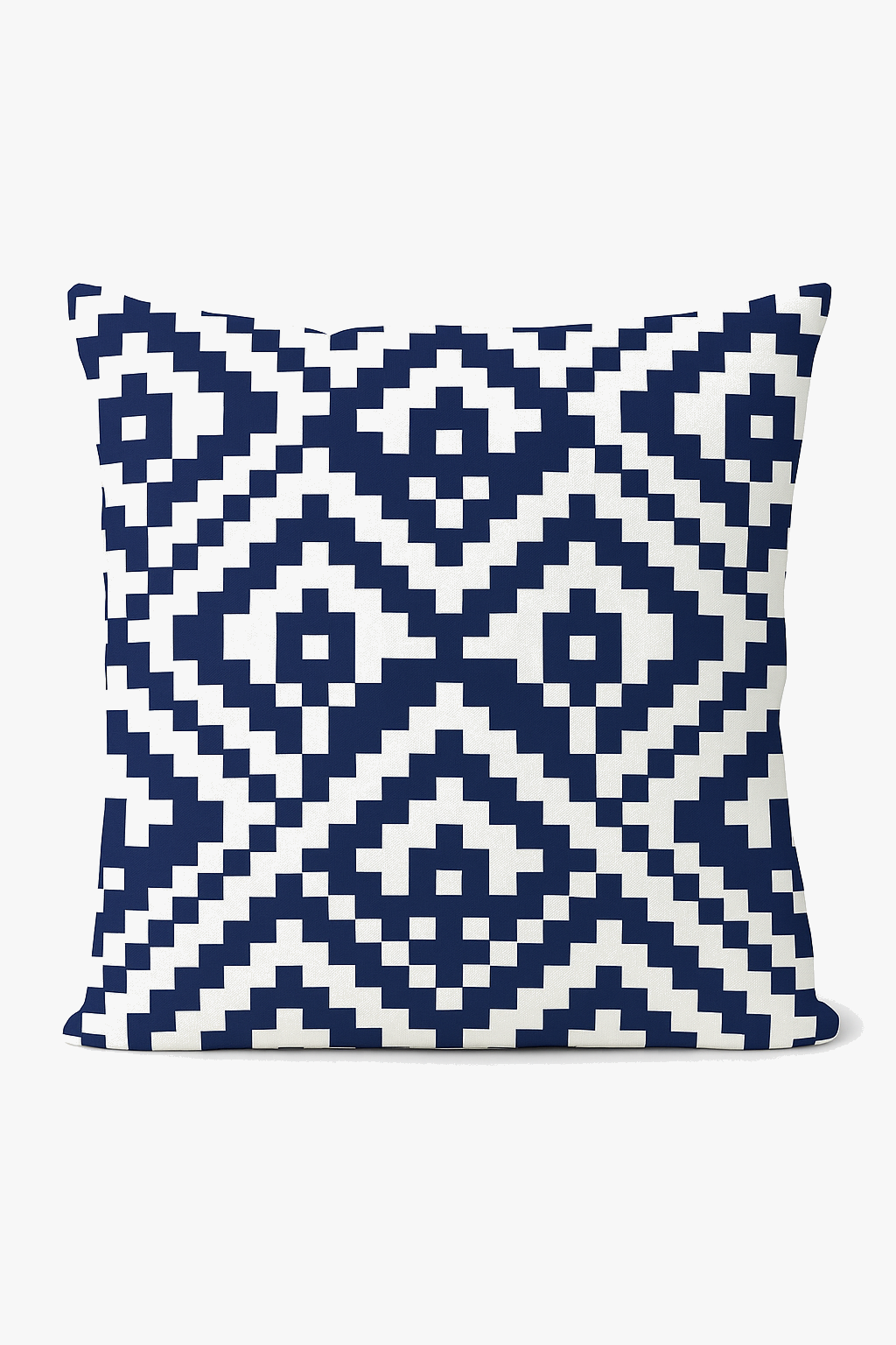 coussin géométrique bleu marine pour décoration intérieure
