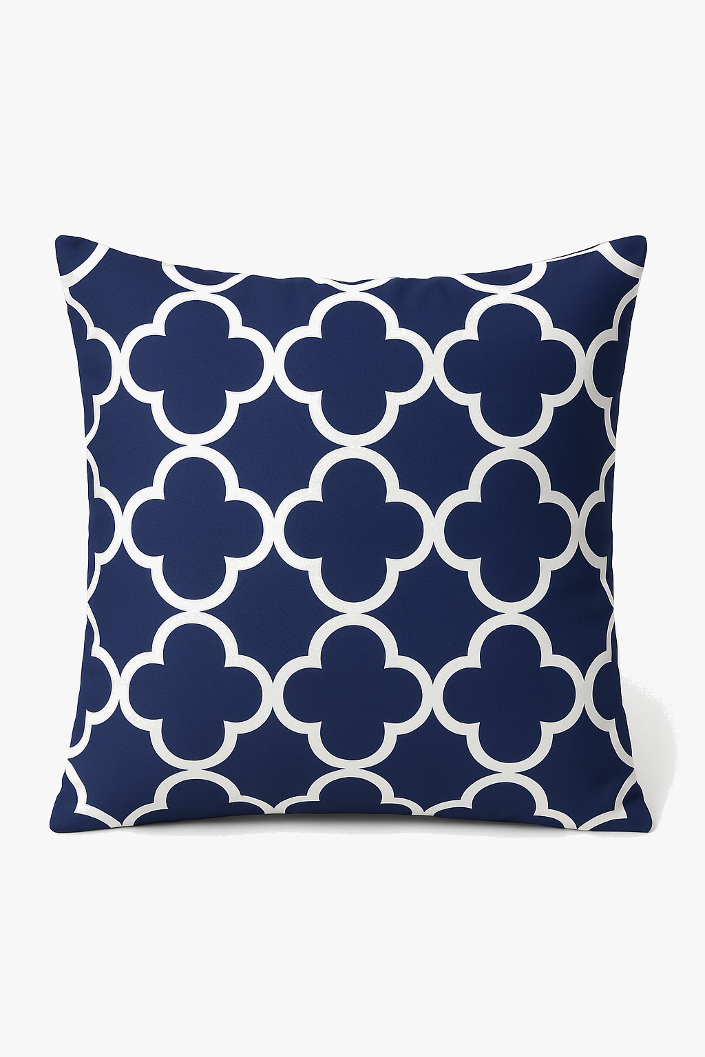 coussin géométrique bleu marine pour un décor moderne