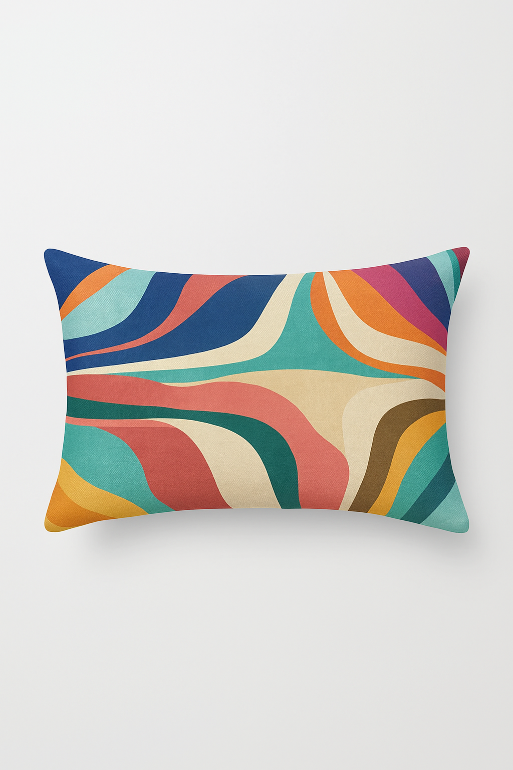 coussin lombaire géométrique abstrait réversible pour salon et bureau