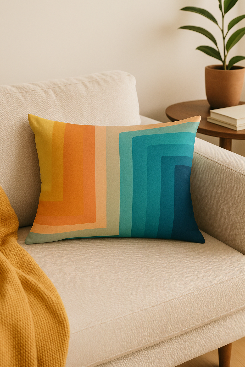 coussin lombaire motif géométrique abstrait double face décoratif - vue 2 sur 2