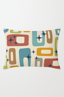 coussin lombaire motif géométrique abstrait réversible pour décoration intérieure