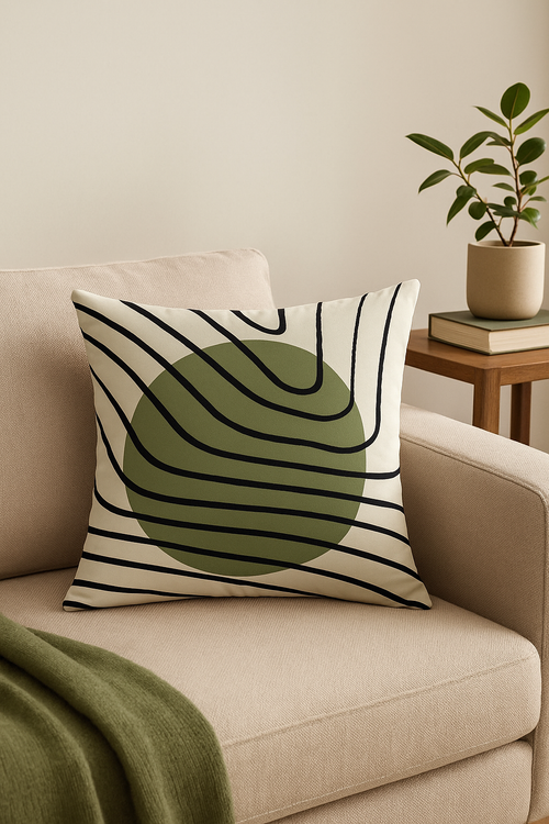 coussin motif plante verte housse de coussin décorative et confortable