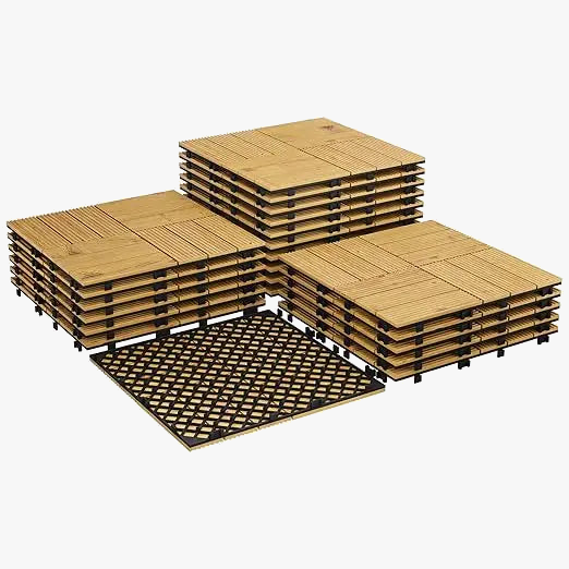 Dalles bois acacia emboitables terrasse antiderapantes facile pose