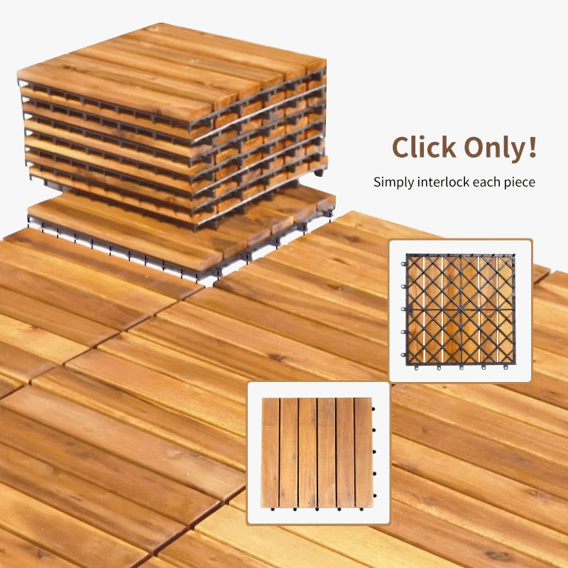 Dalles emboitables bois acacia pour terrasse interieur exterieur