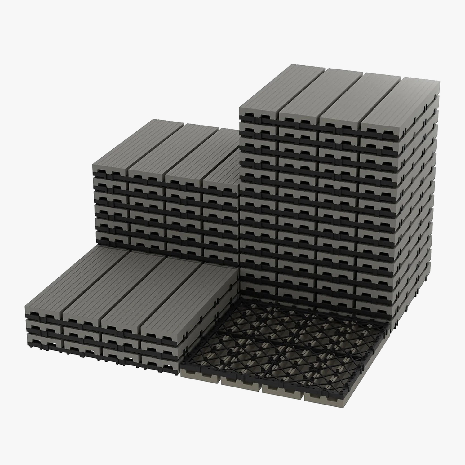 Dalles terrasse clipsables composite 30x30 cm drainage facile