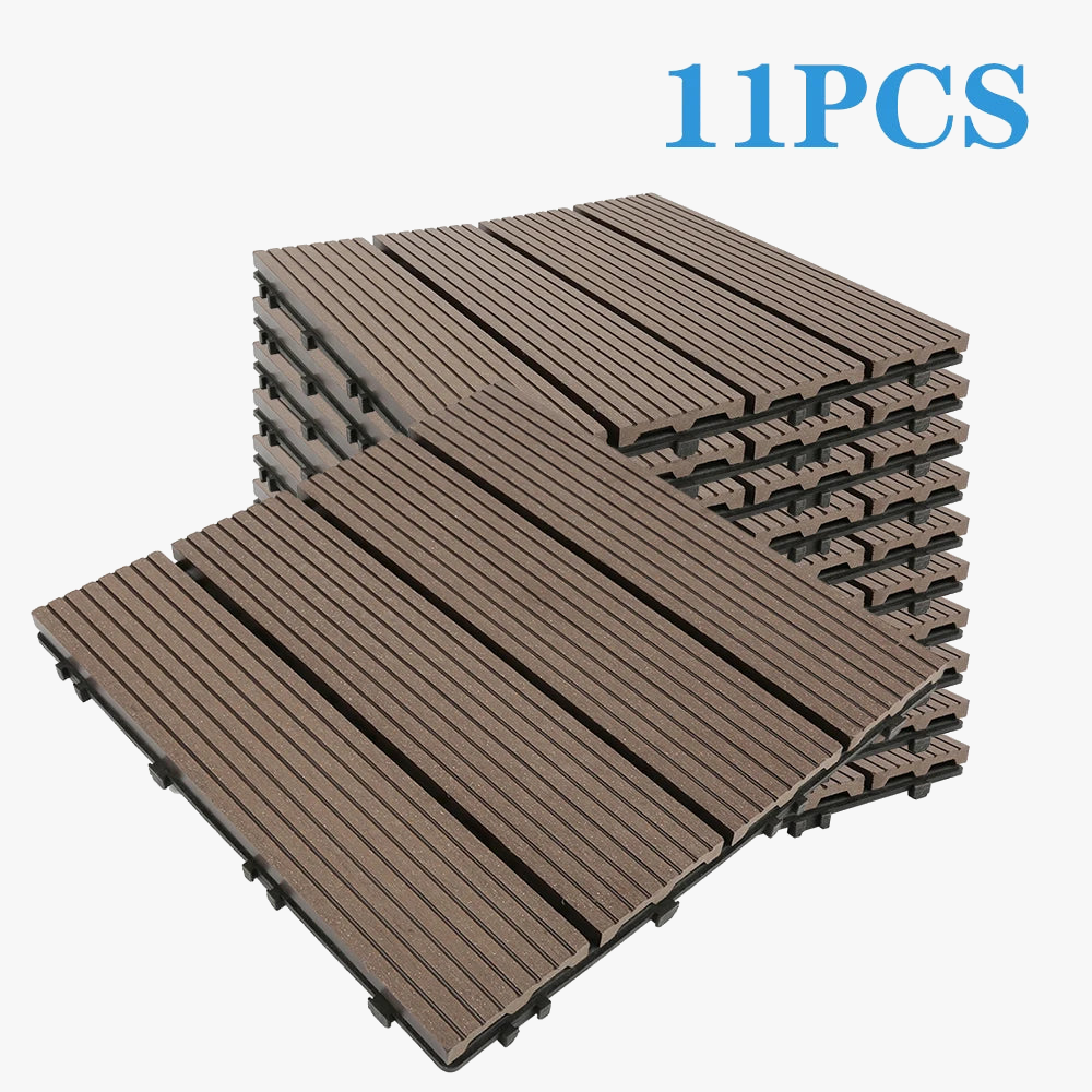Dalles terrasse clipsables composite 30x30 cm lot 11